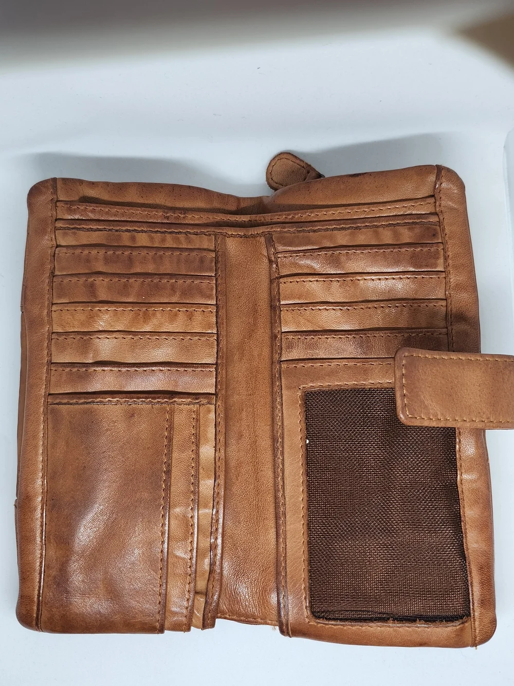 Vintage Boho Woven Leather Snap Wallet